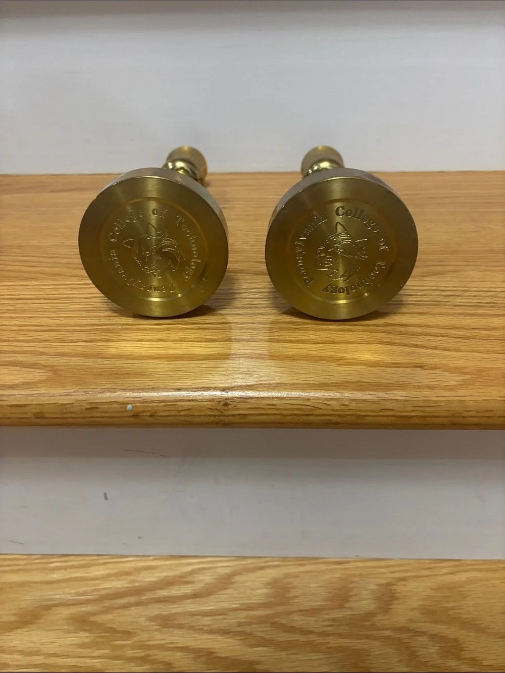 Polished Brass Candlestick Pair - Gold Finish
